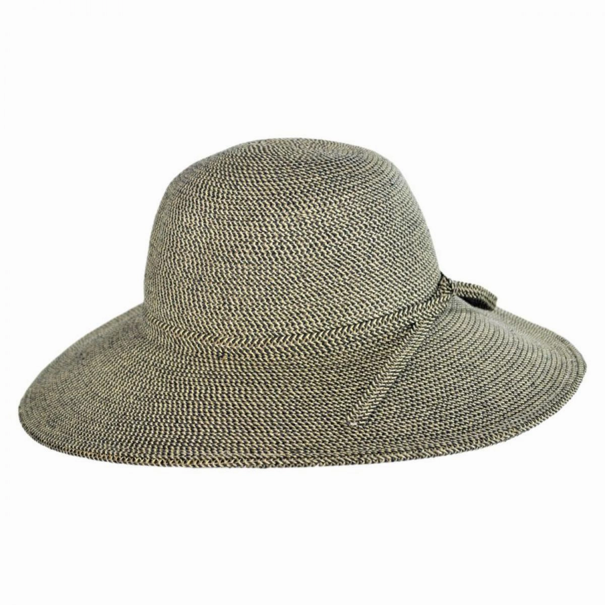 Tweed Toyo Straw Blend Floppy Sun Hat