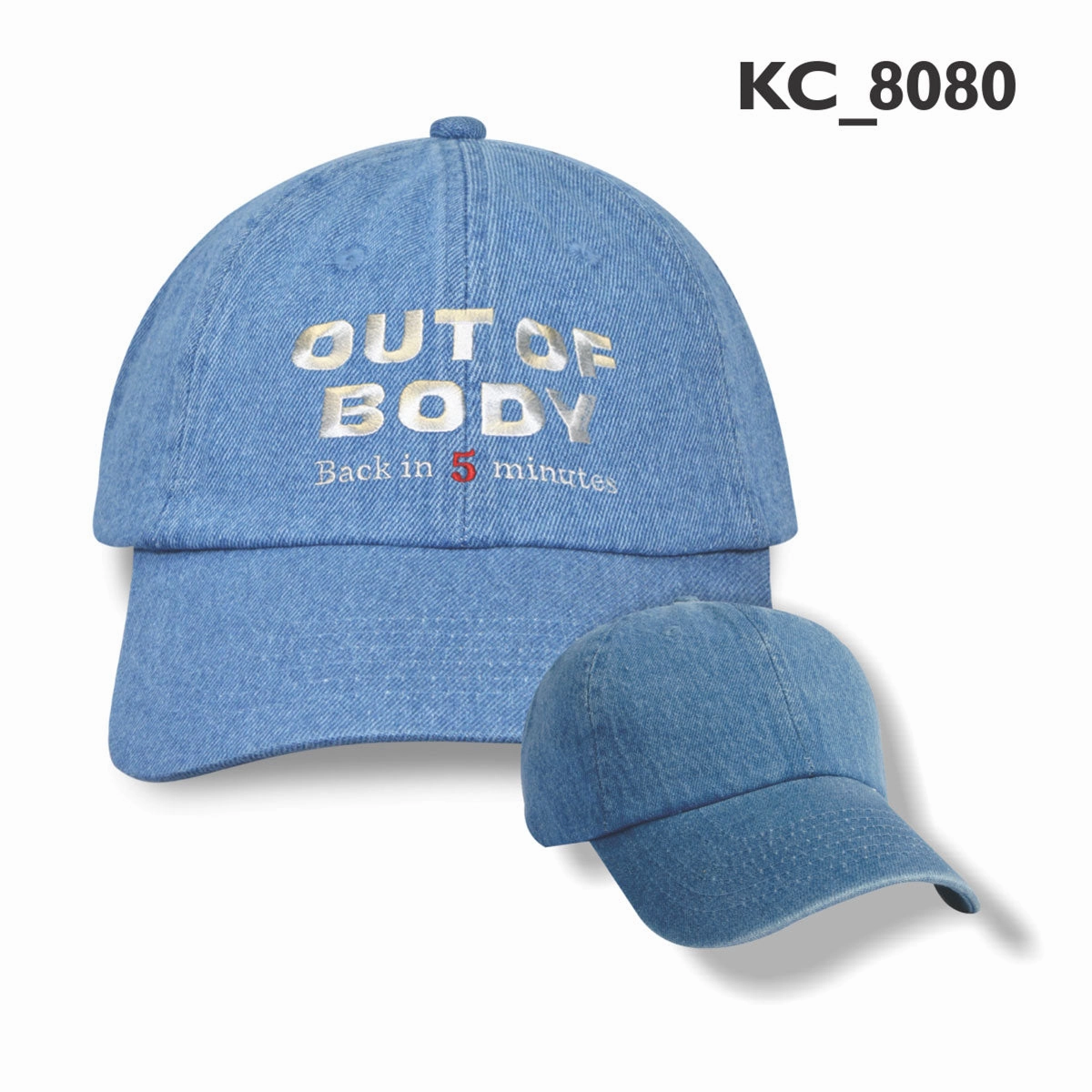 Unconstructed washed denim cap - Custom Embroidered