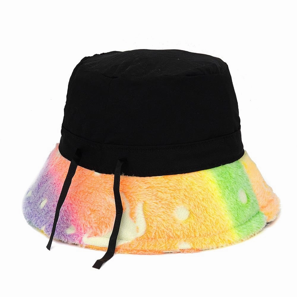 Unicorns Tie-Dye Fur Bucket Hat