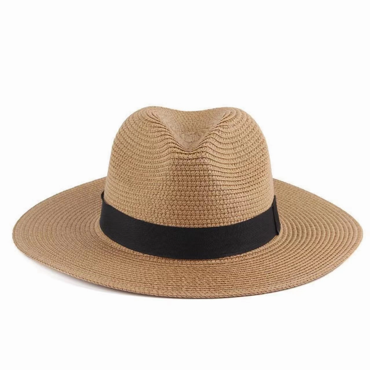 Unisex Summer Sun Protection Straw Wide Brim Beach Hat Panama