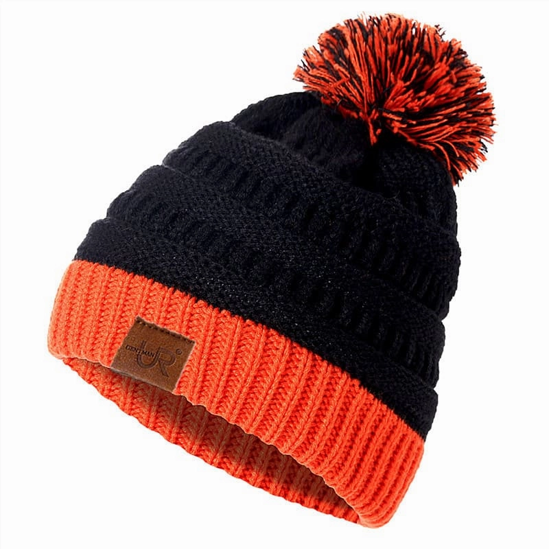 UR Bicolour Knitted Pompom Beanie