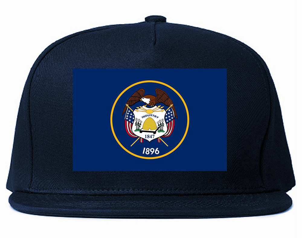 Utah State Flag UT Chest Mens Snapback Hat