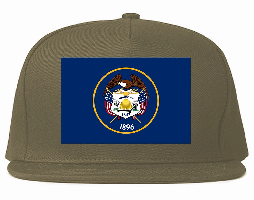 Utah State Flag UT Chest Mens Snapback Hat