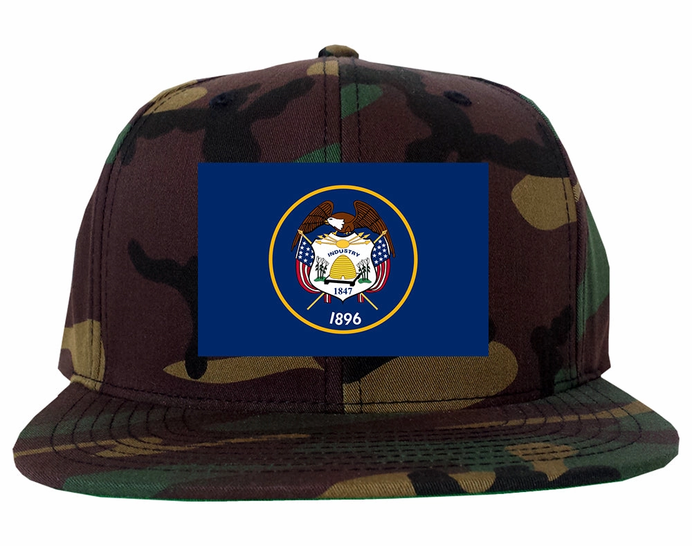Utah State Flag UT Chest Mens Snapback Hat
