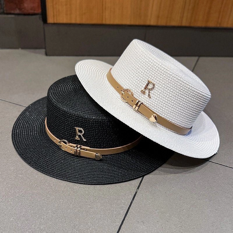 Value Rhinestone Straw Hat French-Style Vintage Sun Hat