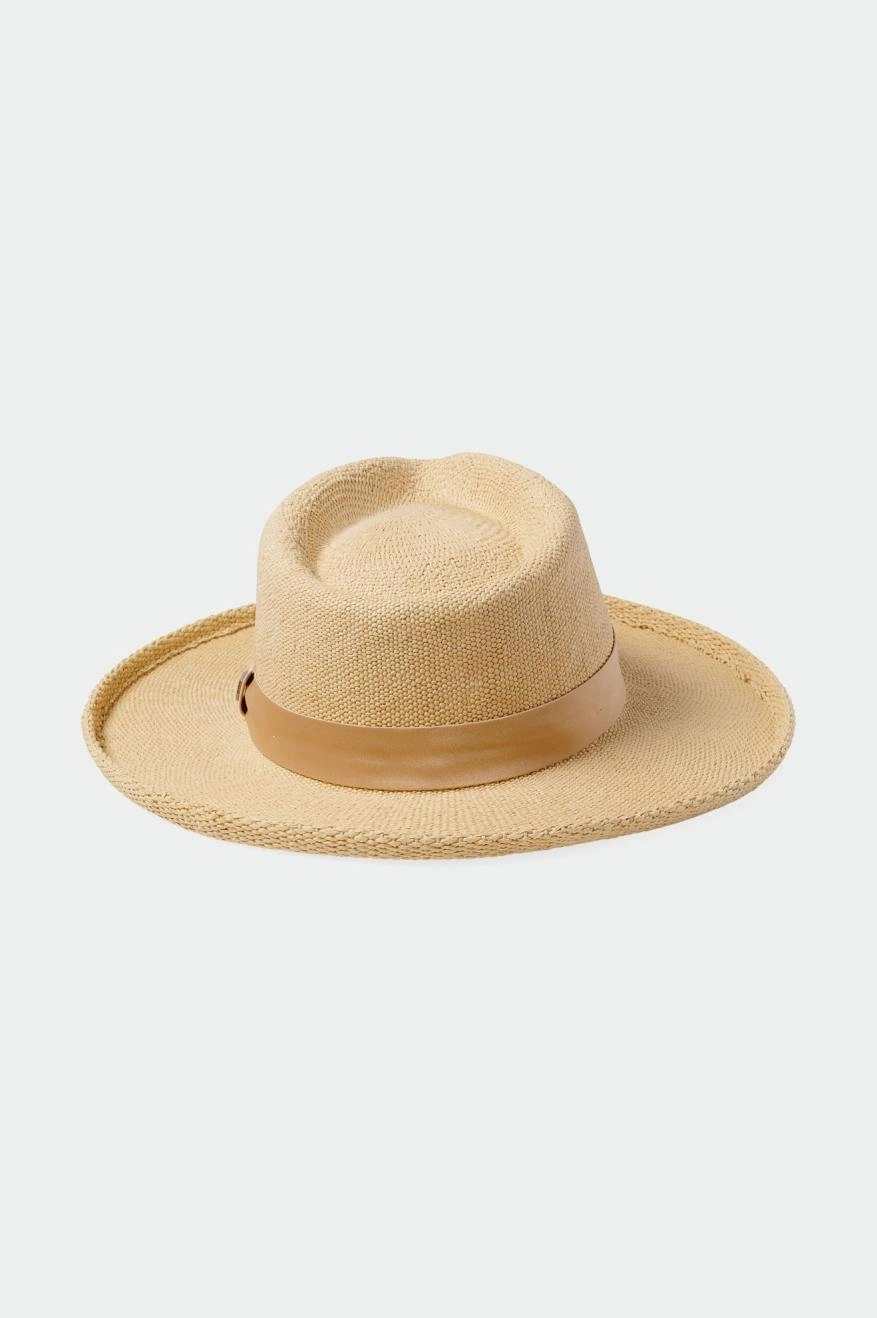 Victoria Straw Fedora - Natural/Oat Milk
