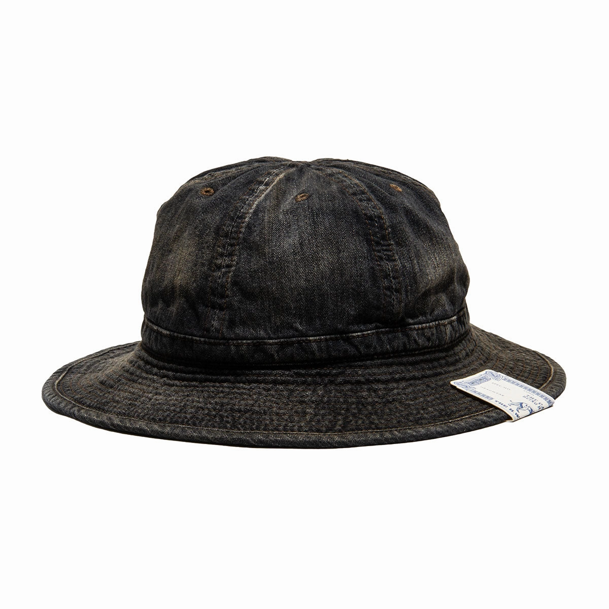 VINTAGE DENIM FATIGUE HAT - Black