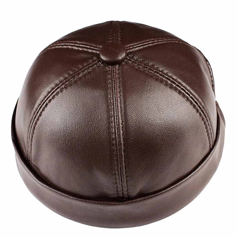 Vintage Genuine Leather Docker Cap