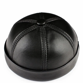 Vintage Genuine Leather Docker Cap