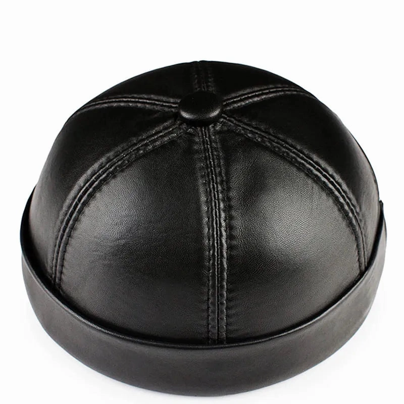 Vintage Genuine Leather Docker Cap
