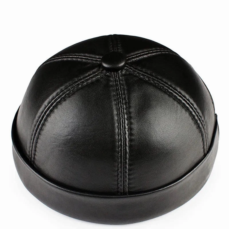 Vintage Genuine Leather Docker Cap