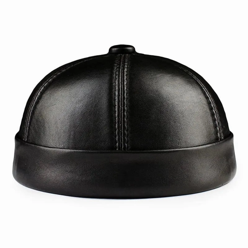 Vintage Genuine Leather Docker Cap