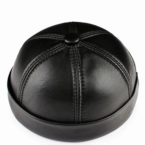 Vintage Genuine Leather Docker Cap