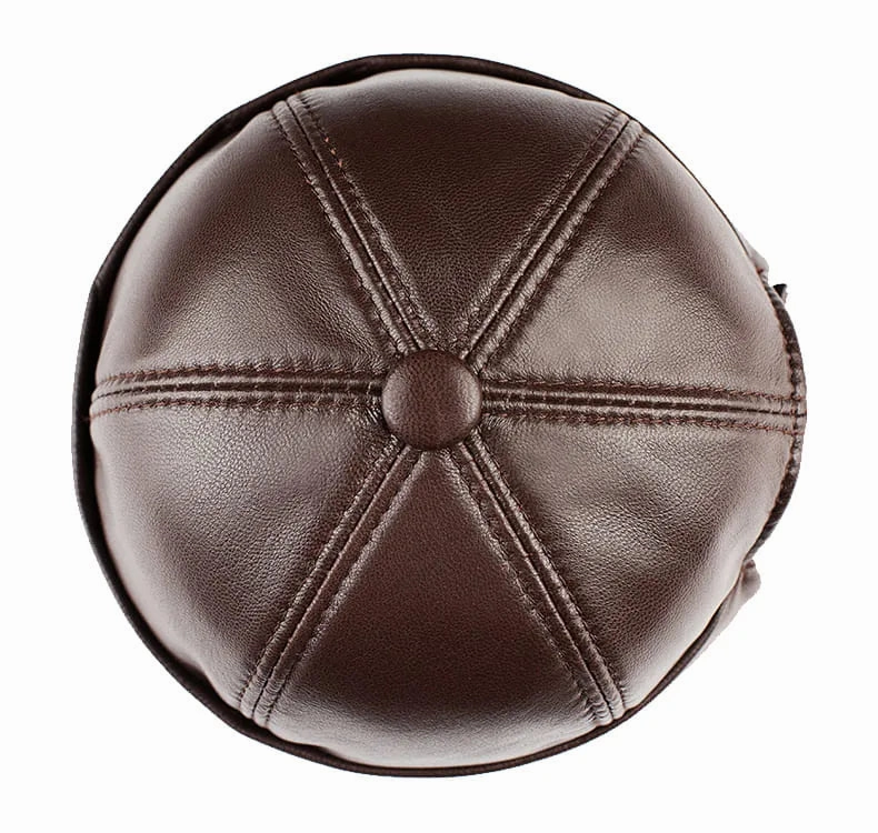 Vintage Genuine Leather Docker Cap