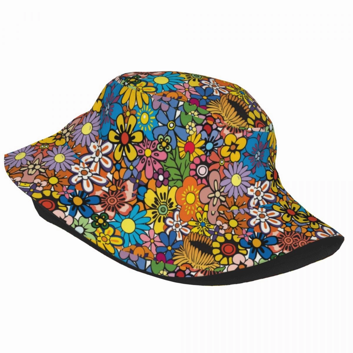 Vintage Hippie Flowers Bucket Hat