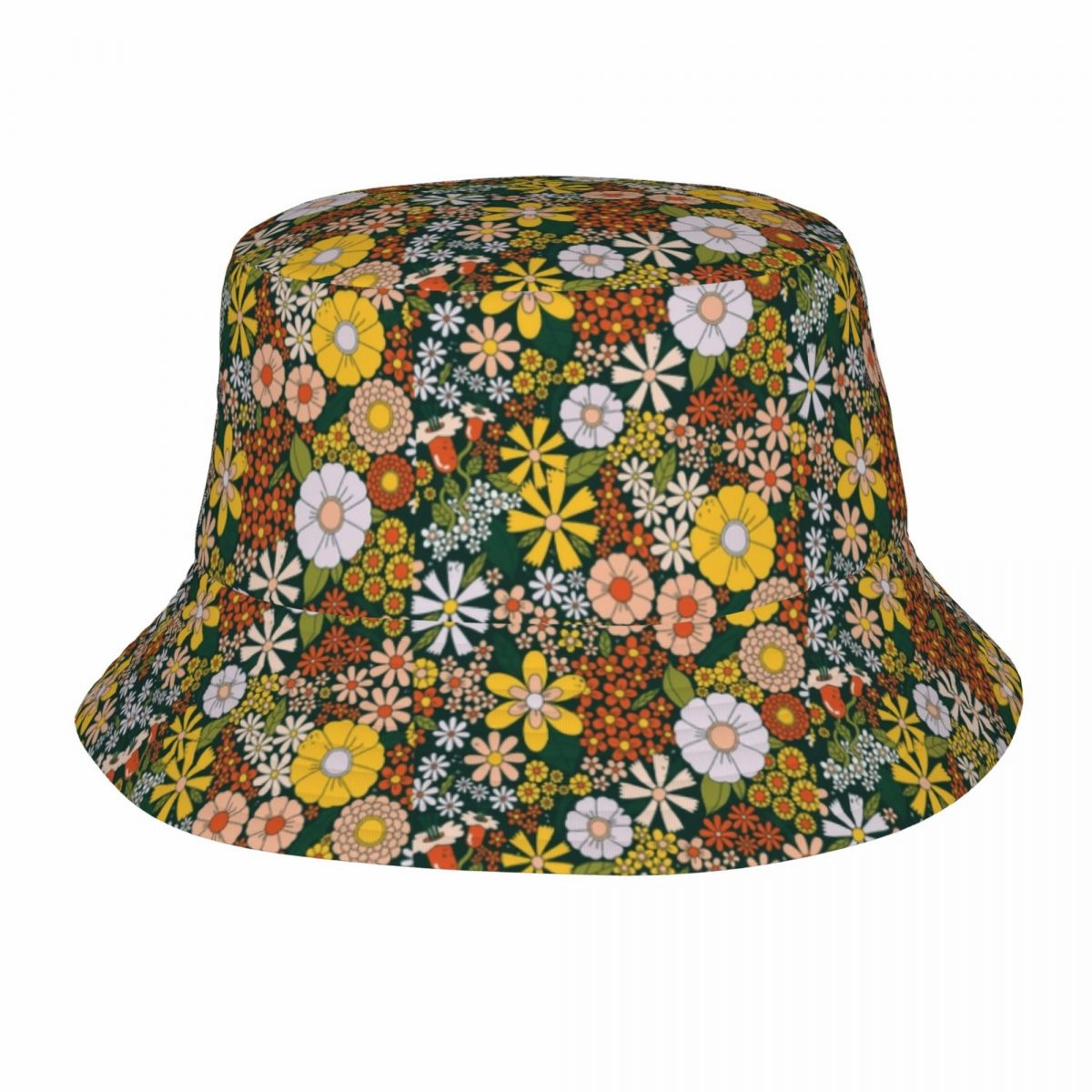 Vintage Hippie Flowers Bucket Hat