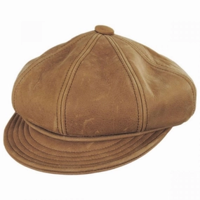 Vintage Spitfire Leather Newsboy Cap