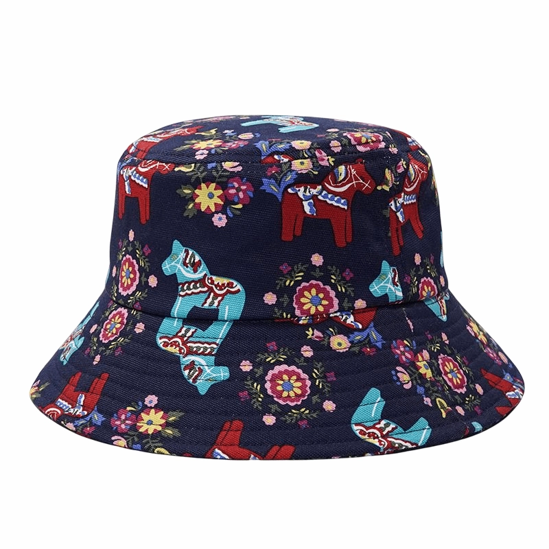 Vintage Wood Horses Bucket Hat