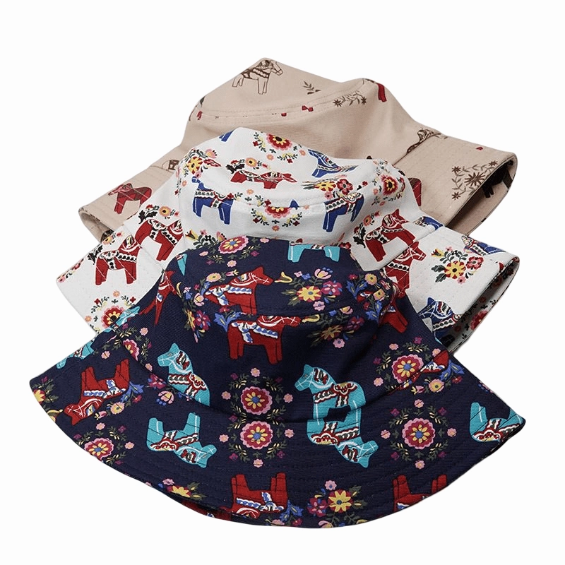 Vintage Wood Horses Bucket Hat