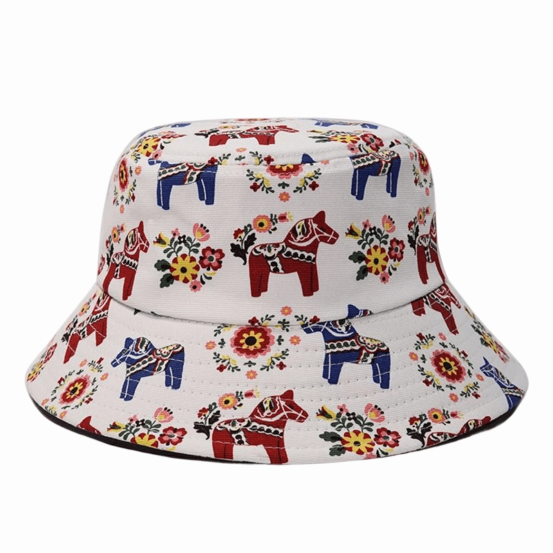 Vintage Wood Horses Bucket Hat
