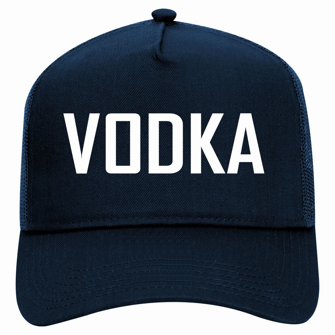 Vodka Drinking Retro Adult 5 Panel Mesh Trucker Hat