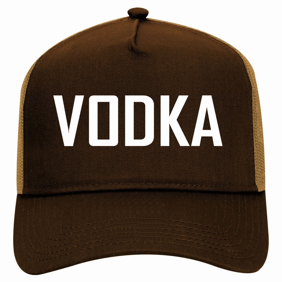 Vodka Drinking Retro Adult 5 Panel Mesh Trucker Hat
