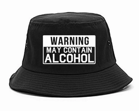 Warning May Contain Alcohol Mens Bucket Hat