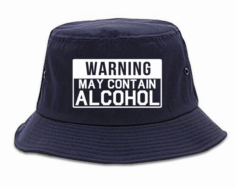 Warning May Contain Alcohol Mens Bucket Hat