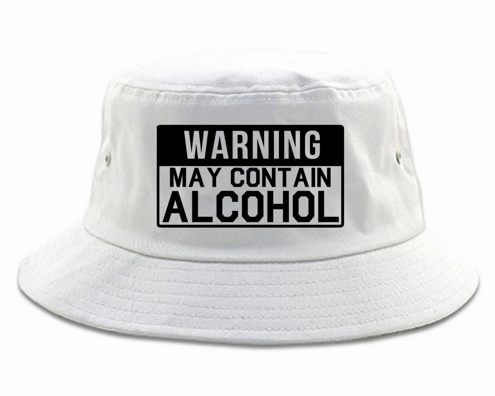 Warning May Contain Alcohol Mens Bucket Hat
