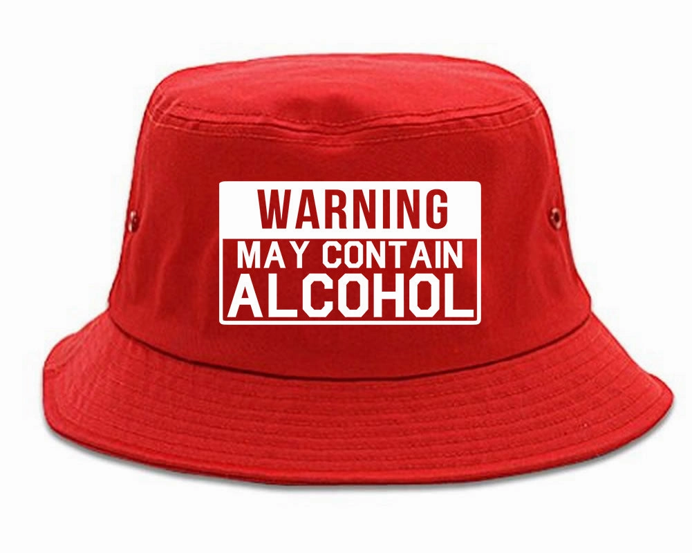 Warning May Contain Alcohol Mens Bucket Hat