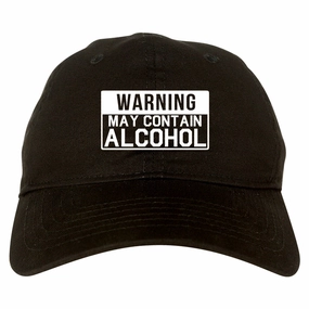 Warning May Contain Alcohol Mens Dad Hat Baseball Cap