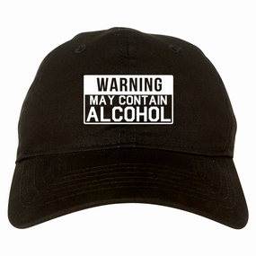 Warning May Contain Alcohol Mens Dad Hat Baseball Cap