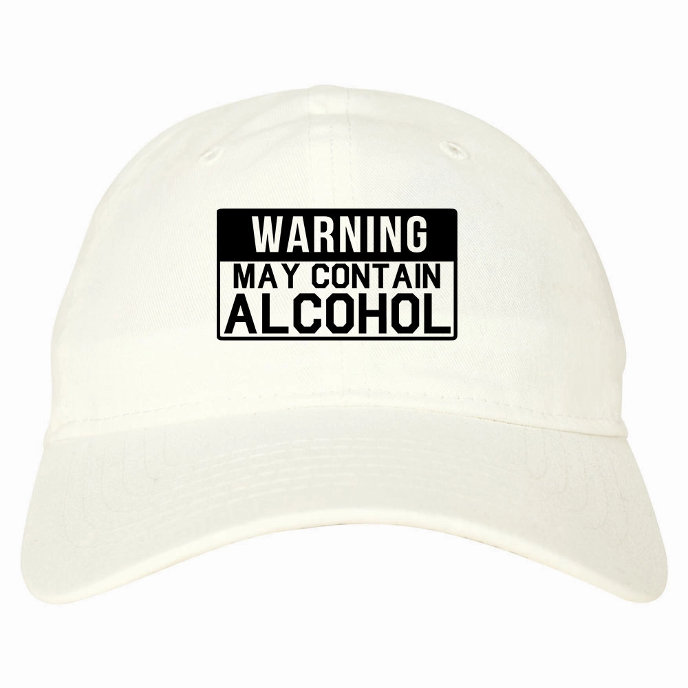 Warning May Contain Alcohol Mens Dad Hat Baseball Cap
