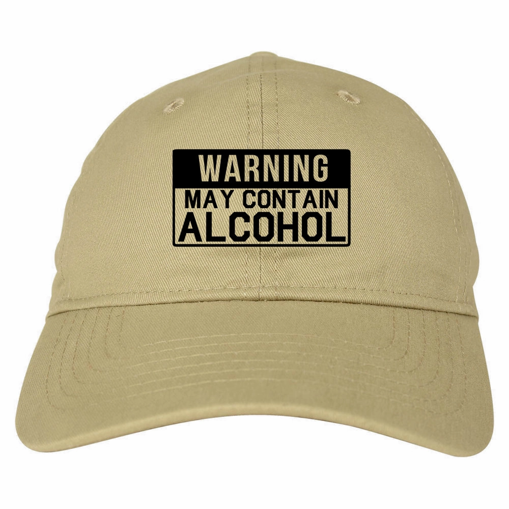 Warning May Contain Alcohol Mens Dad Hat Baseball Cap