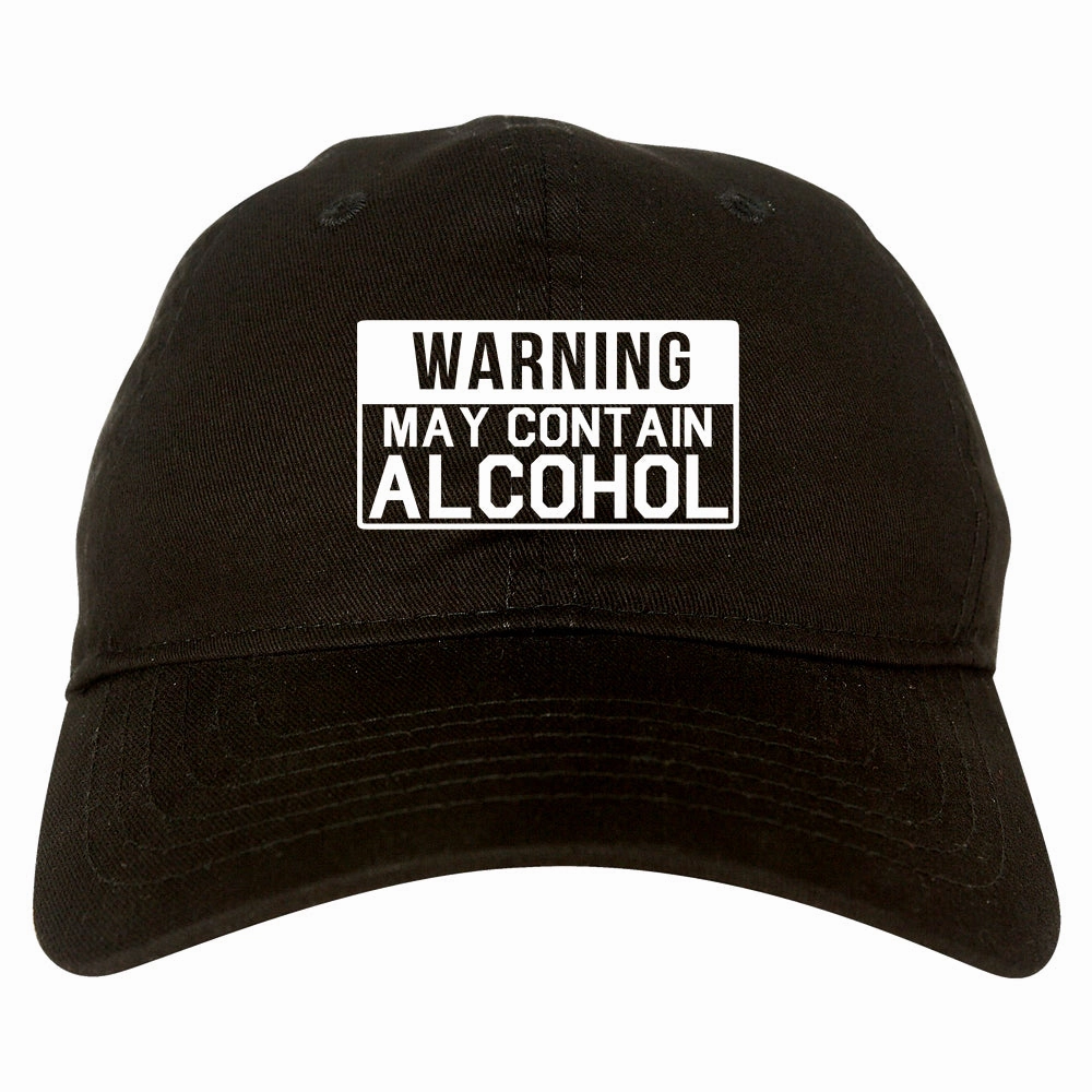 Warning May Contain Alcohol Mens Dad Hat Baseball Cap