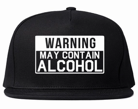 Warning May Contain Alcohol Mens Snapback Hat