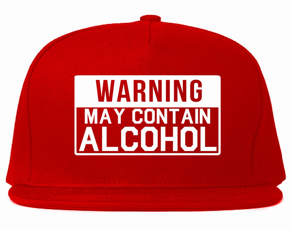 Warning May Contain Alcohol Mens Snapback Hat