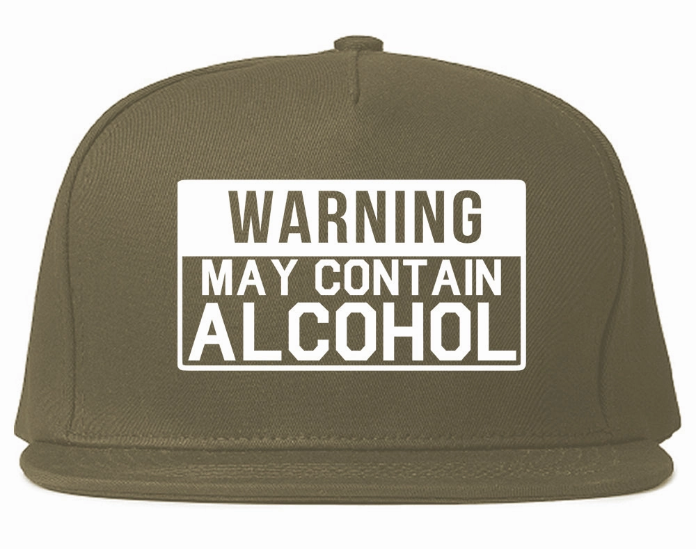 Warning May Contain Alcohol Mens Snapback Hat