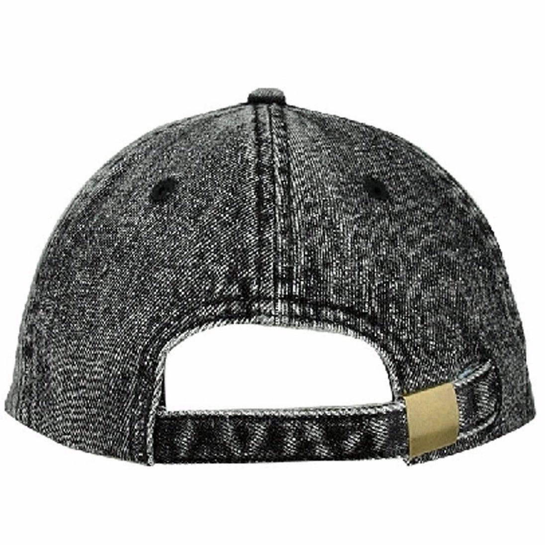 Washed Denim Cap with Suede Bill Strapback Hat
