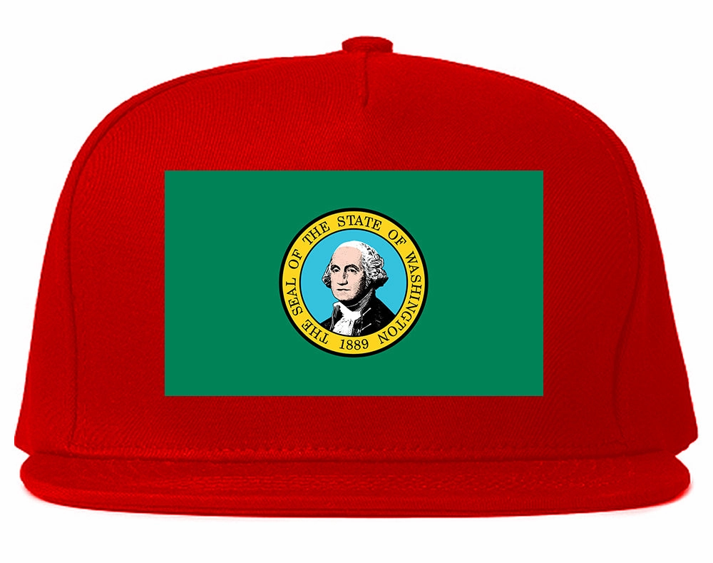 Washington State Flag WA Chest Mens Snapback Hat