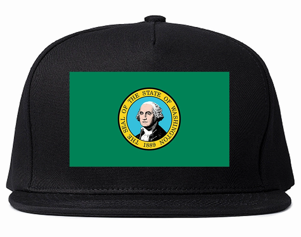 Washington State Flag WA Chest Mens Snapback Hat
