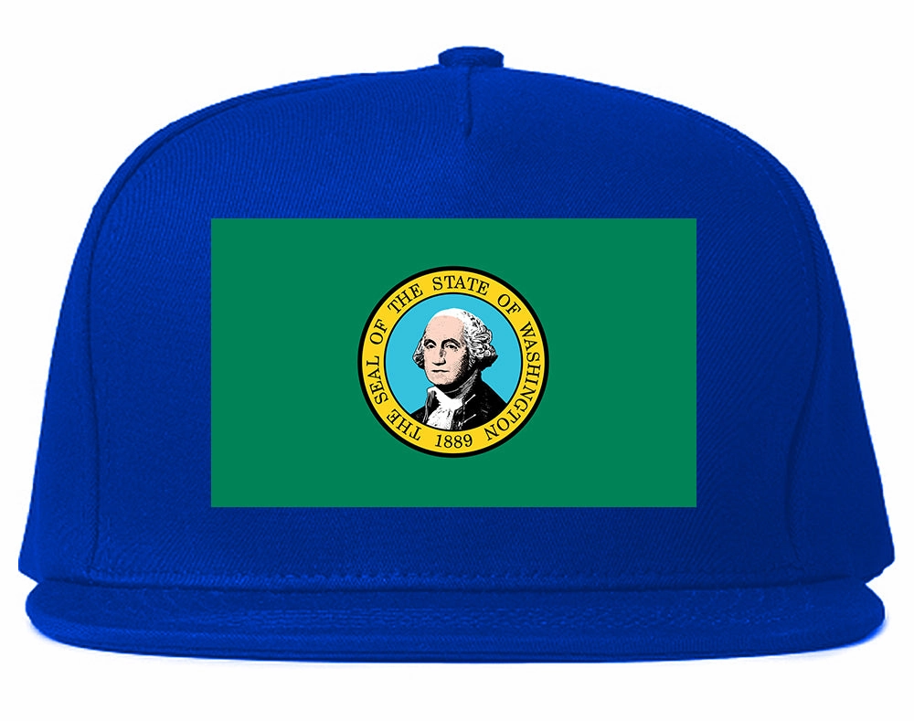 Washington State Flag WA Chest Mens Snapback Hat