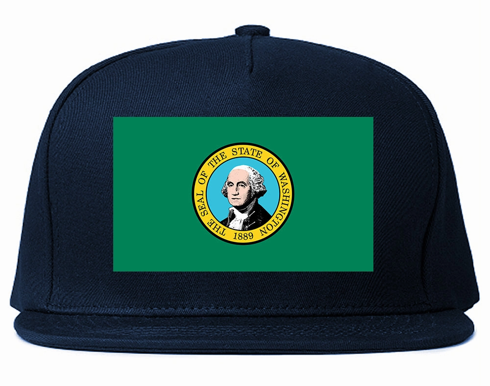 Washington State Flag WA Chest Mens Snapback Hat