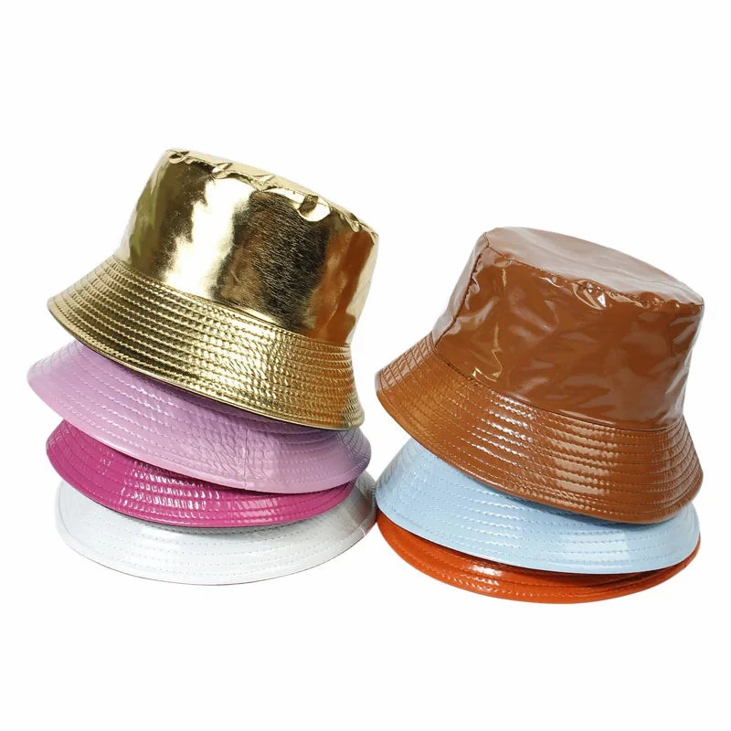Waterproof Leather Reversible Bucket Hat