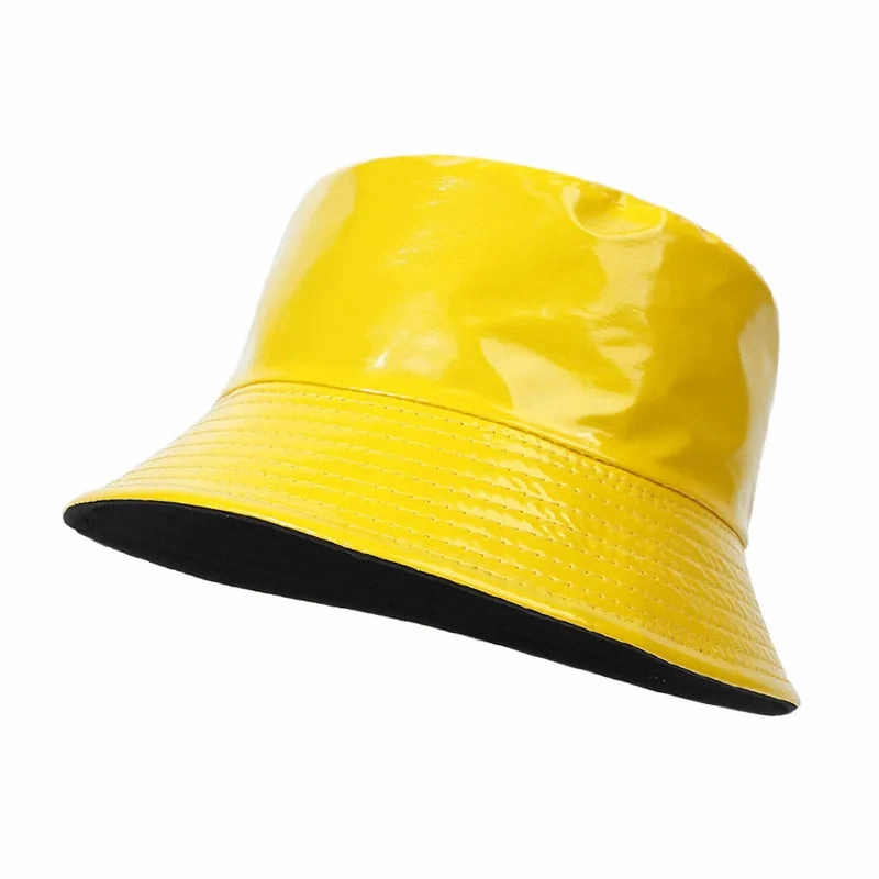 Waterproof Leather Reversible Bucket Hat