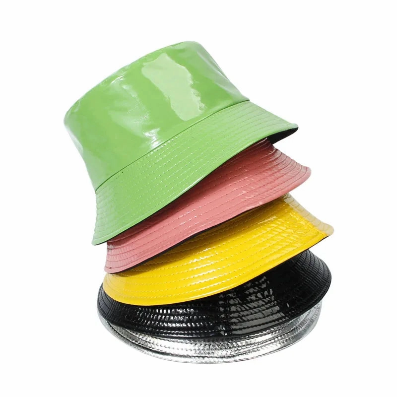 Waterproof Leather Reversible Bucket Hat