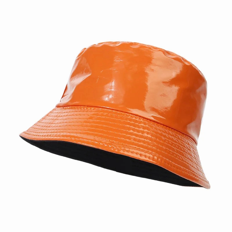 Waterproof Leather Reversible Bucket Hat