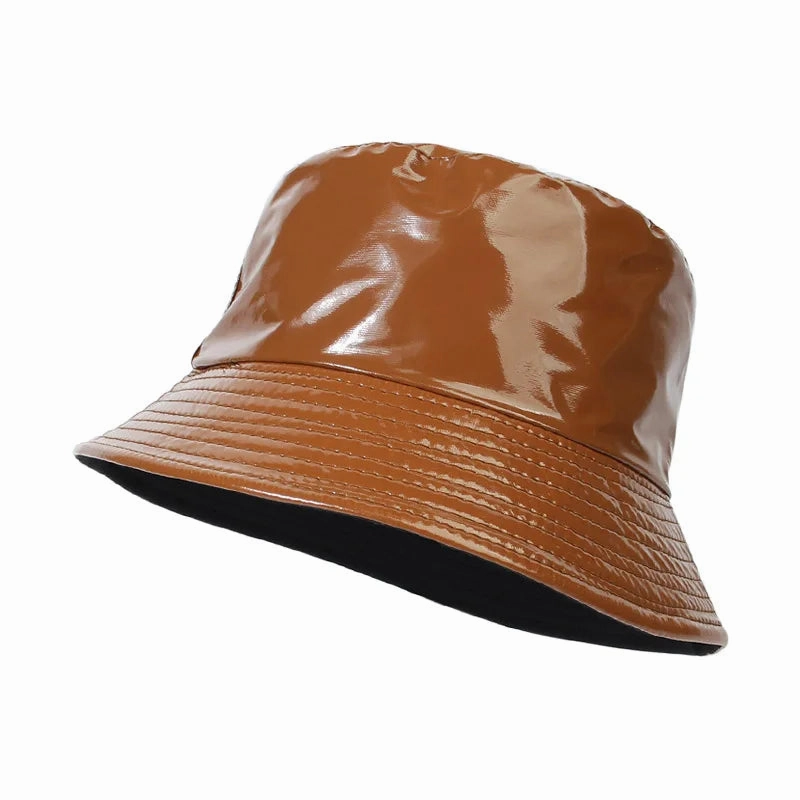 Waterproof Leather Reversible Bucket Hat