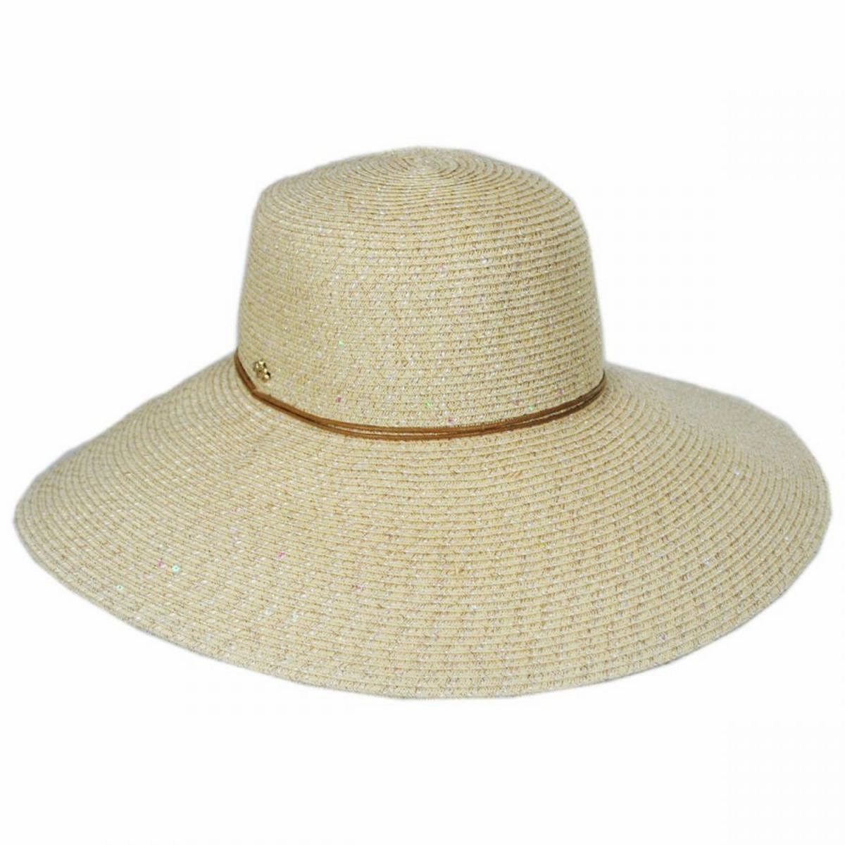 Waverly Sequin Toyo Straw Blend Swinger Sun Hat