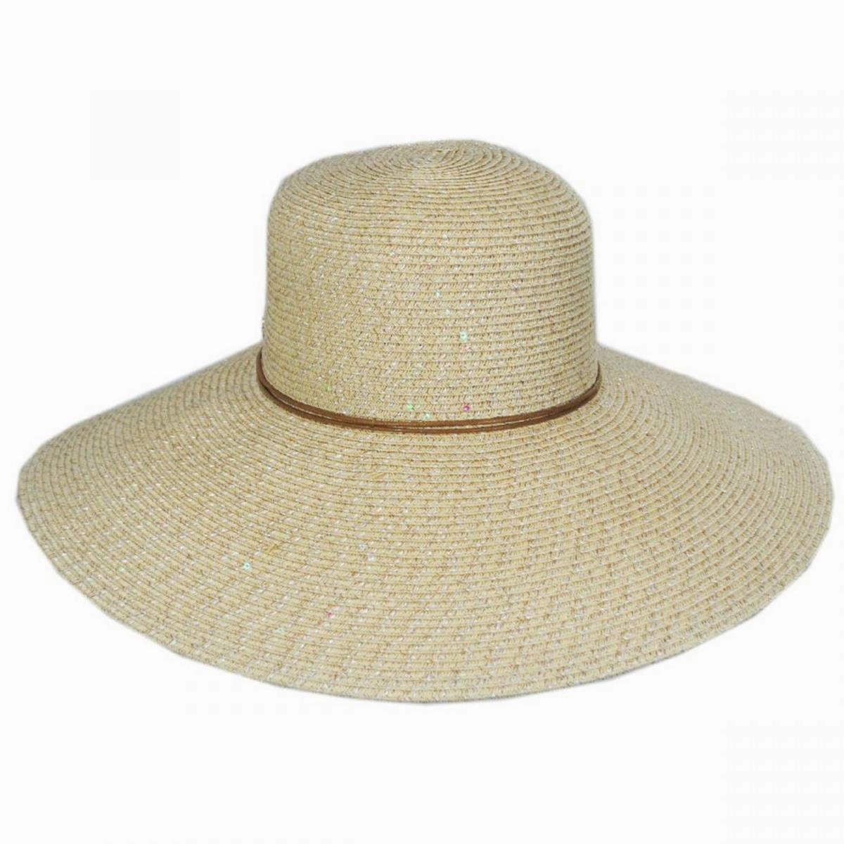 Waverly Sequin Toyo Straw Blend Swinger Sun Hat
